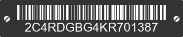 2019 DODGE Grand Caravan 2C4RDGBG4KR701387 VIN decoded