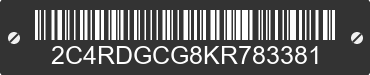 2019 DODGE Grand Caravan 2C4RDGCG8KR783381 VIN decoded