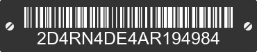 2010 DODGE Grand Caravan 2D4RN4DE4AR194984 VIN decoded
