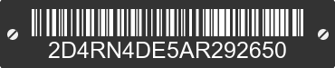 2010 DODGE Grand Caravan 2D4RN4DE5AR292650 VIN decoded