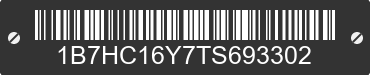 1996 DODGE Ram 1B7HC16Y7TS693302 VIN decoded