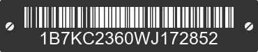 1998 DODGE Ram 1B7KC2360WJ172852 VIN decoded