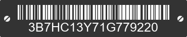 2001 DODGE Ram 3B7HC13Y71G779220 VIN decoded