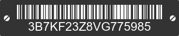 1997 DODGE Ram 3B7KF23Z8VG775985 VIN decoded