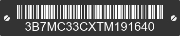 1996 DODGE Ram 3B7MC33CXTM191640 VIN decoded