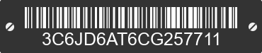 2012 DODGE Ram 3C6JD6AT6CG257711 VIN decoded