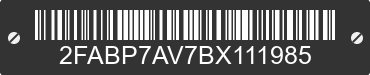 2011 FORD Crown Victoria 2FABP7AV7BX111985 VIN decoded