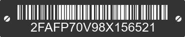 2008 FORD Crown Victoria 2FAFP70V98X156521 VIN decoded