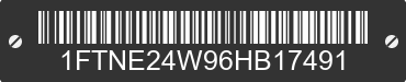 2006 FORD E-250 1FTNE24W96HB17491 VIN decoded