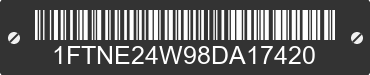 2008 FORD E-250 1FTNE24W98DA17420 VIN decoded