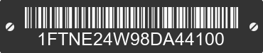2008 FORD E-250 1FTNE24W98DA44100 VIN decoded