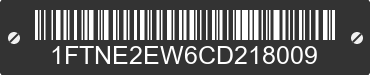 2012 FORD E-250 1FTNE2EW6CD218009 VIN decoded