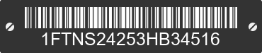 2003 FORD E-250 1FTNS24253HB34516 VIN decoded