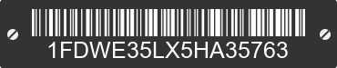 2005 FORD E-350 1FDWE35LX5HA35763 VIN decoded