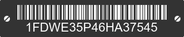 2006 FORD E-350 1FDWE35P46HA37545 VIN decoded