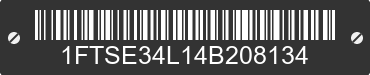 2004 FORD E-350 1FTSE34L14B208134 VIN decoded
