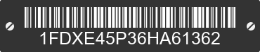 2006 FORD E-450 1FDXE45P36HA61362 VIN decoded