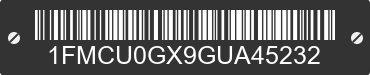 2016 FORD Escape 1FMCU0GX9GUA45232 VIN decoded