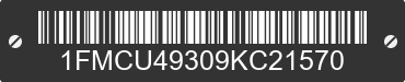 2009 FORD Escape 1FMCU49309KC21570 VIN decoded