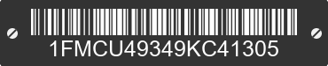 2009 FORD Escape 1FMCU49349KC41305 VIN decoded