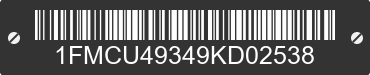 2009 FORD Escape 1FMCU49349KD02538 VIN decoded