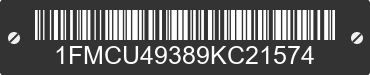 2009 FORD Escape 1FMCU49389KC21574 VIN decoded