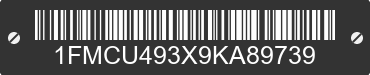 2009 FORD Escape 1FMCU493X9KA89739 VIN decoded