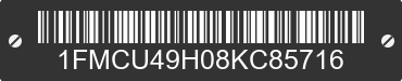2008 FORD Escape 1FMCU49H08KC85716 VIN decoded