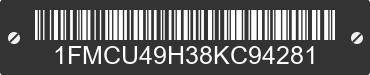 2008 FORD Escape 1FMCU49H38KC94281 VIN decoded