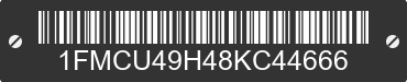 2008 FORD Escape 1FMCU49H48KC44666 VIN decoded