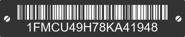 2008 FORD Escape 1FMCU49H78KA41948 VIN decoded
