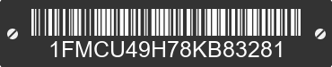 2008 FORD Escape 1FMCU49H78KB83281 VIN decoded
