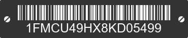 2008 FORD Escape 1FMCU49HX8KD05499 VIN decoded