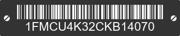 2012 FORD Escape 1FMCU4K32CKB14070 VIN decoded