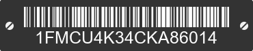 2012 FORD Escape 1FMCU4K34CKA86014 VIN decoded