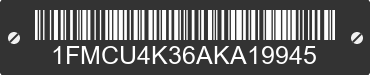 2010 FORD Escape 1FMCU4K36AKA19945 VIN decoded