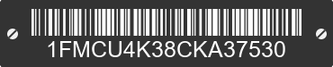 2012 FORD Escape 1FMCU4K38CKA37530 VIN decoded