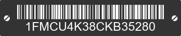 2012 FORD Escape 1FMCU4K38CKB35280 VIN decoded