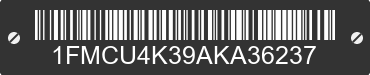 2010 FORD Escape 1FMCU4K39AKA36237 VIN decoded