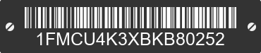 2011 FORD Escape 1FMCU4K3XBKB80252 VIN decoded