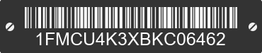 2011 FORD Escape 1FMCU4K3XBKC06462 VIN decoded