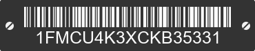 2012 FORD Escape 1FMCU4K3XCKB35331 VIN decoded