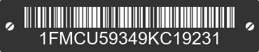 2009 FORD Escape 1FMCU59349KC19231 VIN decoded