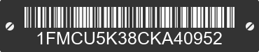 2012 FORD Escape 1FMCU5K38CKA40952 VIN decoded