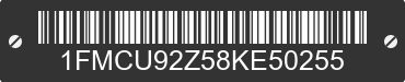 2008 FORD Escape 1FMCU92Z58KE50255 VIN decoded