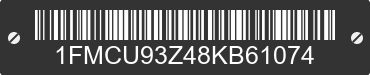 2008 FORD Escape 1FMCU93Z48KB61074 VIN decoded
