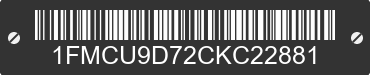 2012 FORD Escape 1FMCU9D72CKC22881 VIN decoded