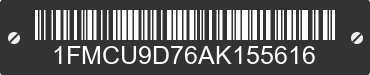 2010 FORD Escape 1FMCU9D76AK155616 VIN decoded