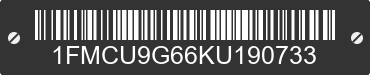 2019 FORD Escape 1FMCU9G66KU190733 VIN decoded