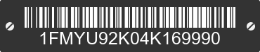 2004 FORD Escape 1FMYU92K04K169990 VIN decoded